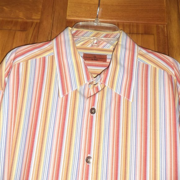 6A by AXIS multi color stripe button down shirt sz XL men - Picture 2 of 3